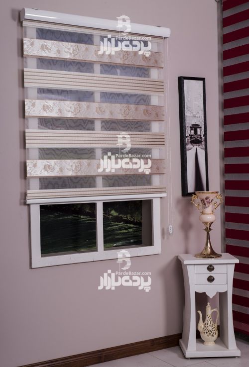 پرده زبرا مدل پلیسه طرح دار AZUSA V-01
