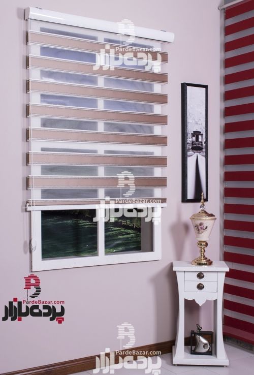 پرده زبرا مدل پلیسه طرح دار Z1274003